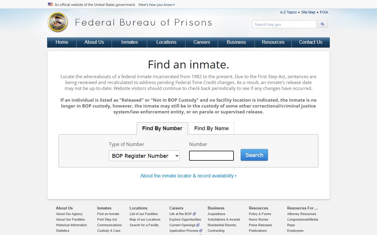 Hempstead County jail mugshots federal BOP inmate locator